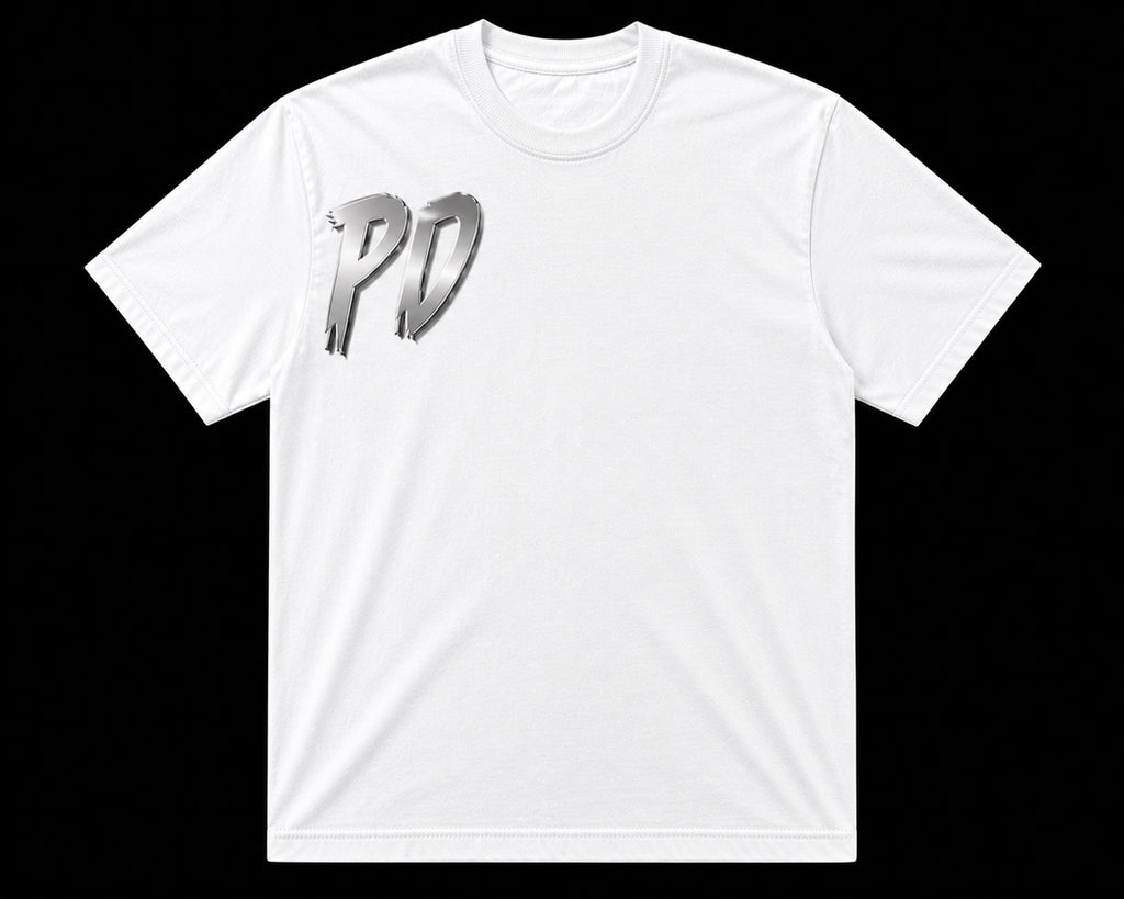 PD metallic white tee