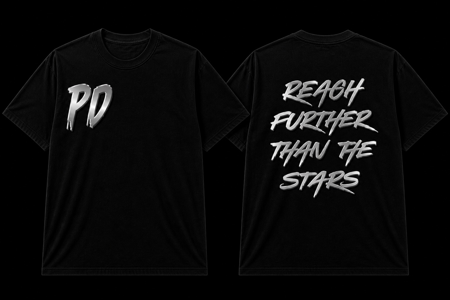 PD metallic black tees